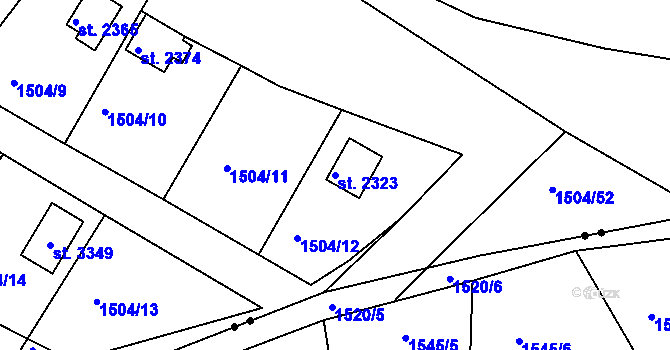 Parcela st. 2323 v KÚ Valcha, Katastrální mapa