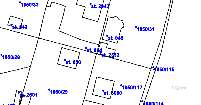 Parcela st. 2352 v KÚ Valcha, Katastrální mapa