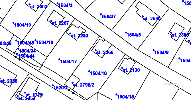 Parcela st. 2366 v KÚ Valcha, Katastrální mapa