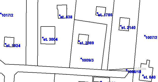 Parcela st. 2369 v KÚ Valcha, Katastrální mapa