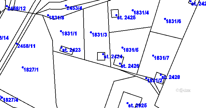 Parcela st. 2424 v KÚ Valcha, Katastrální mapa