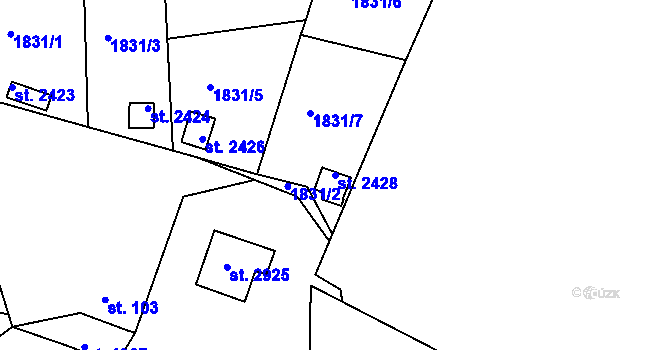 Parcela st. 2428 v KÚ Valcha, Katastrální mapa
