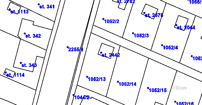 Parcela st. 2442 v KÚ Valcha, Katastrální mapa