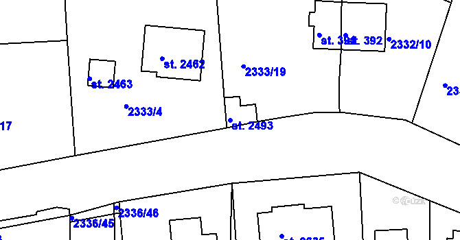 Parcela st. 2493 v KÚ Valcha, Katastrální mapa