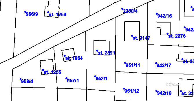 Parcela st. 2591 v KÚ Valcha, Katastrální mapa