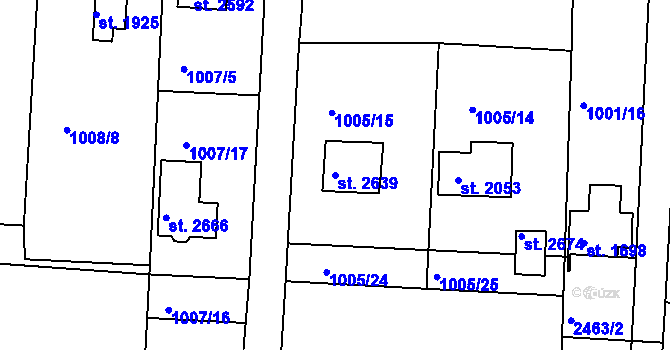Parcela st. 2639 v KÚ Valcha, Katastrální mapa