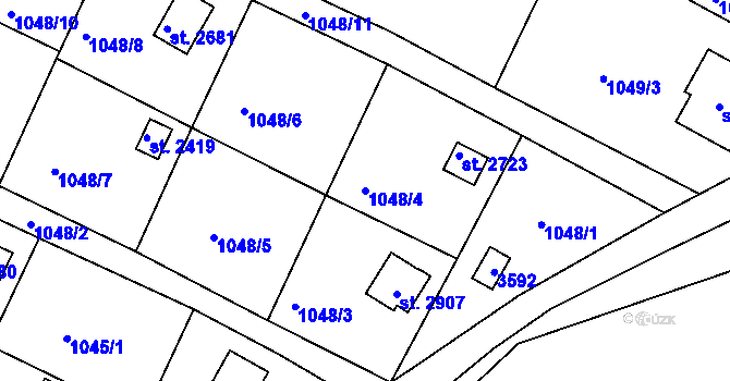 Parcela st. 1048/4 v KÚ Valcha, Katastrální mapa