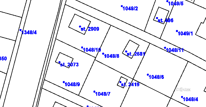 Parcela st. 1048/8 v KÚ Valcha, Katastrální mapa