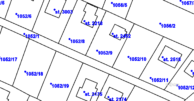 Parcela st. 1052/9 v KÚ Valcha, Katastrální mapa