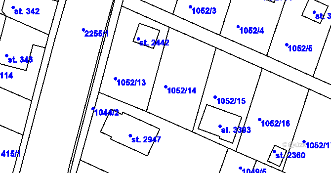 Parcela st. 1052/14 v KÚ Valcha, Katastrální mapa