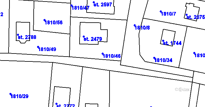 Parcela st. 1810/46 v KÚ Valcha, Katastrální mapa