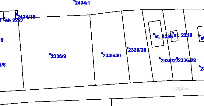 Parcela st. 2336/30 v KÚ Valcha, Katastrální mapa
