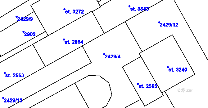 Parcela st. 2429/4 v KÚ Valcha, Katastrální mapa