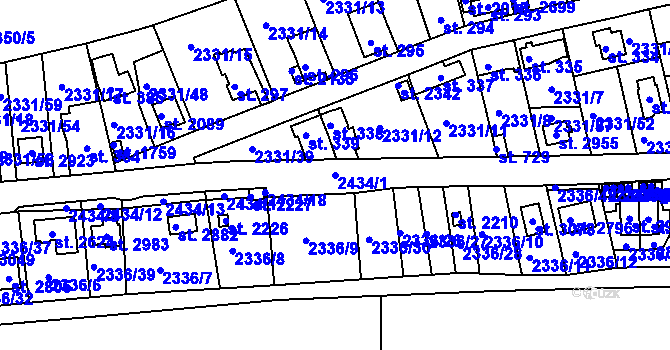 Parcela st. 2434/1 v KÚ Valcha, Katastrální mapa