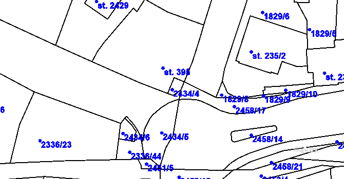 Parcela st. 2434/4 v KÚ Valcha, Katastrální mapa