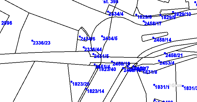 Parcela st. 2434/7 v KÚ Valcha, Katastrální mapa