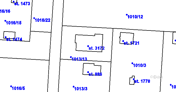 Parcela st. 3172 v KÚ Valcha, Katastrální mapa
