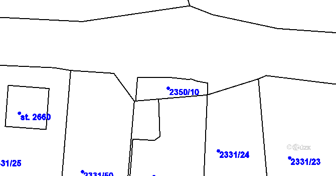Parcela st. 2350/10 v KÚ Valcha, Katastrální mapa
