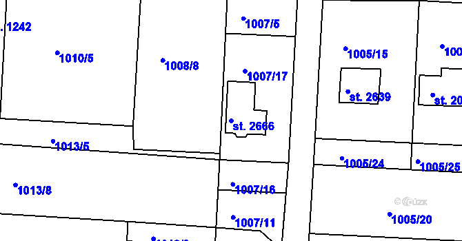 Parcela st. 2666 v KÚ Valcha, Katastrální mapa