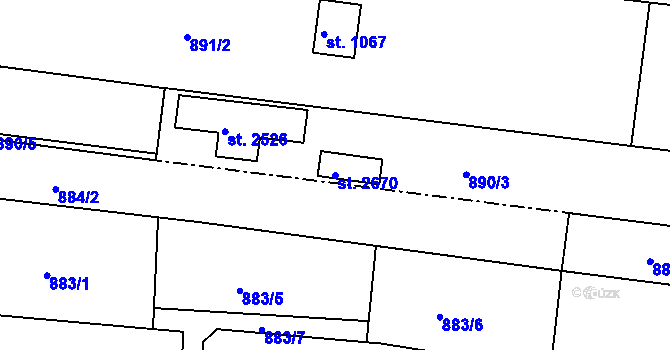 Parcela st. 2670 v KÚ Valcha, Katastrální mapa