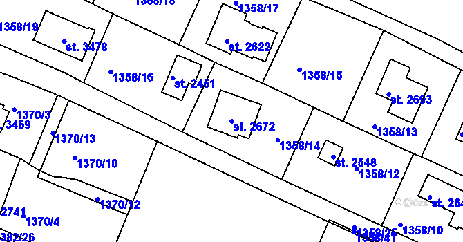 Parcela st. 2672 v KÚ Valcha, Katastrální mapa