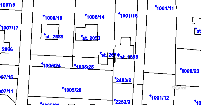 Parcela st. 2674 v KÚ Valcha, Katastrální mapa