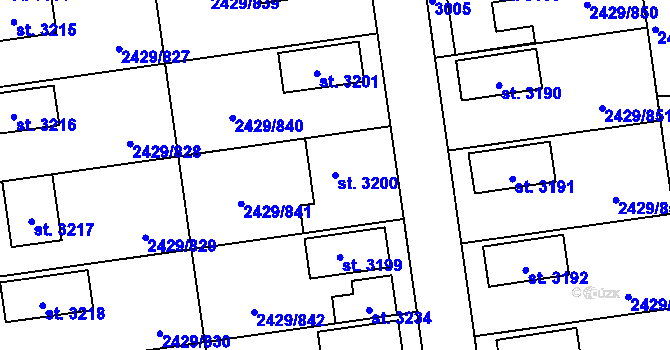 Parcela st. 3200 v KÚ Valcha, Katastrální mapa