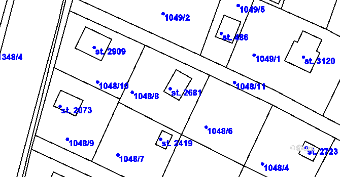 Parcela st. 2681 v KÚ Valcha, Katastrální mapa