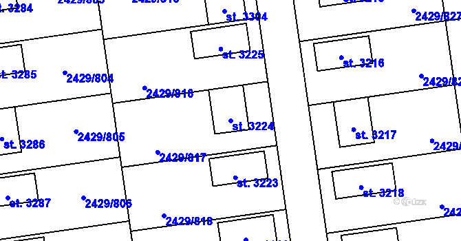 Parcela st. 3224 v KÚ Valcha, Katastrální mapa