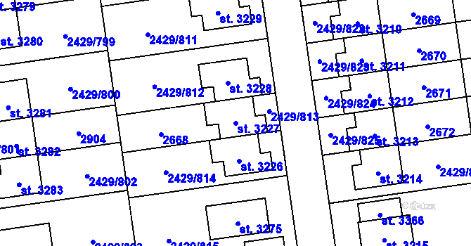 Parcela st. 3227 v KÚ Valcha, Katastrální mapa