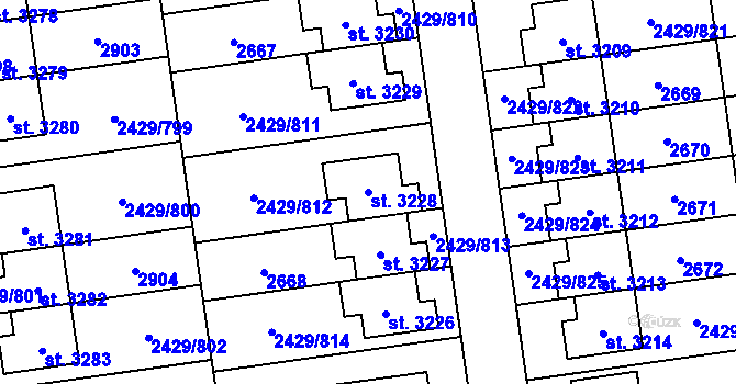 Parcela st. 3228 v KÚ Valcha, Katastrální mapa