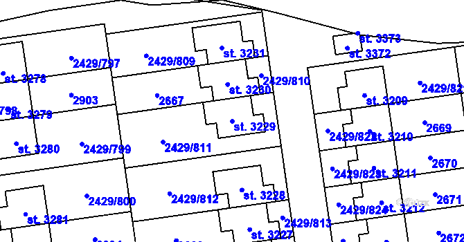 Parcela st. 3229 v KÚ Valcha, Katastrální mapa