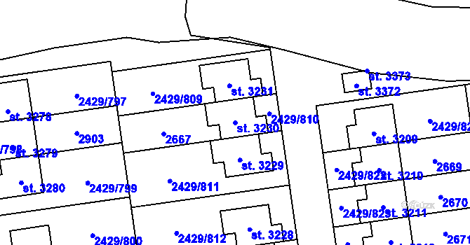 Parcela st. 3230 v KÚ Valcha, Katastrální mapa