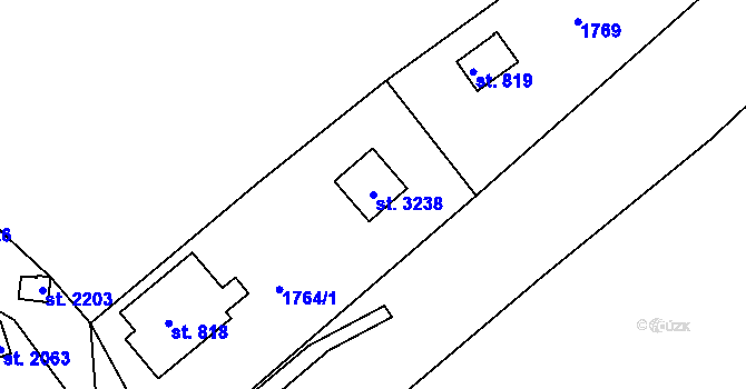 Parcela st. 3238 v KÚ Valcha, Katastrální mapa