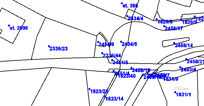 Parcela st. 2336/44 v KÚ Valcha, Katastrální mapa