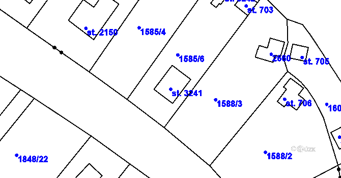 Parcela st. 3241 v KÚ Valcha, Katastrální mapa