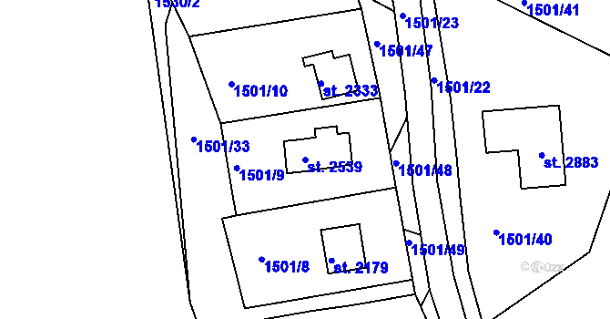 Parcela st. 2539 v KÚ Valcha, Katastrální mapa