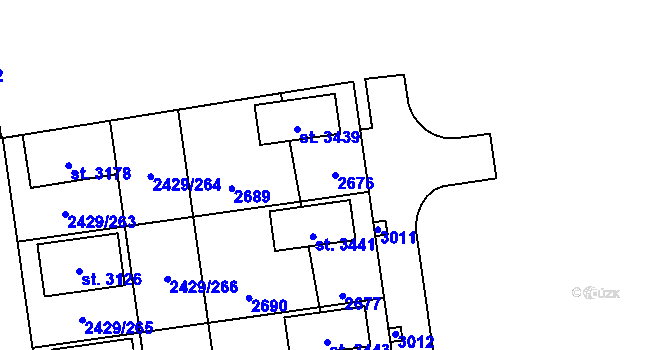 Parcela st. 2676 v KÚ Valcha, Katastrální mapa