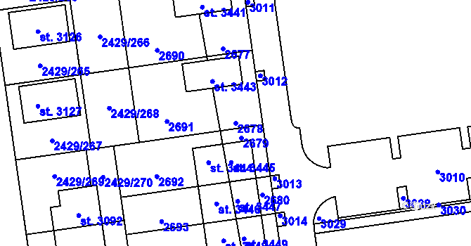 Parcela st. 2678 v KÚ Valcha, Katastrální mapa