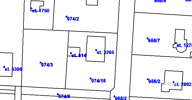 Parcela st. 3265 v KÚ Valcha, Katastrální mapa