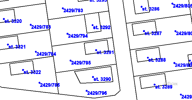 Parcela st. 3291 v KÚ Valcha, Katastrální mapa
