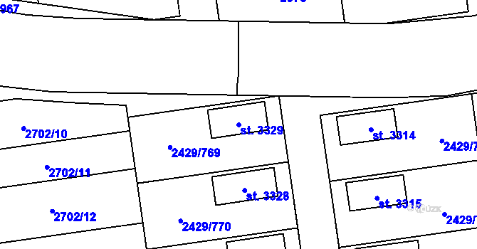 Parcela st. 3329 v KÚ Valcha, Katastrální mapa