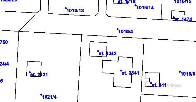 Parcela st. 3342 v KÚ Valcha, Katastrální mapa