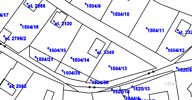 Parcela st. 3349 v KÚ Valcha, Katastrální mapa