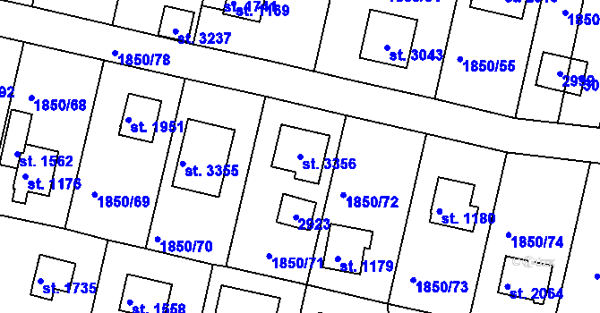 Parcela st. 3356 v KÚ Valcha, Katastrální mapa