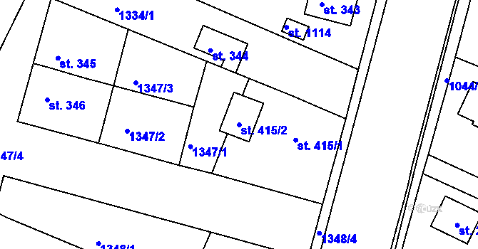 Parcela st. 415/2 v KÚ Valcha, Katastrální mapa