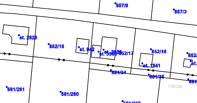 Parcela st. 3360 v KÚ Valcha, Katastrální mapa