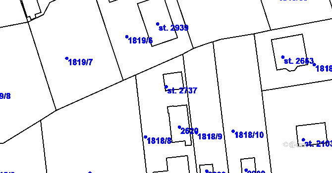 Parcela st. 2737 v KÚ Valcha, Katastrální mapa