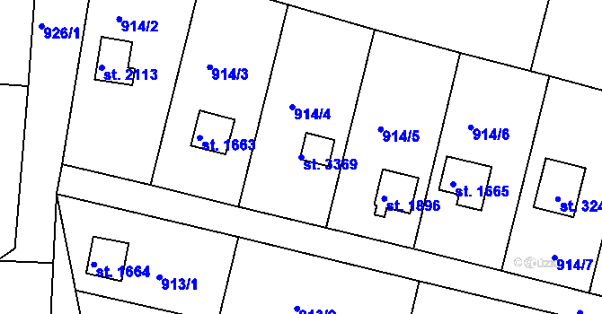 Parcela st. 3369 v KÚ Valcha, Katastrální mapa