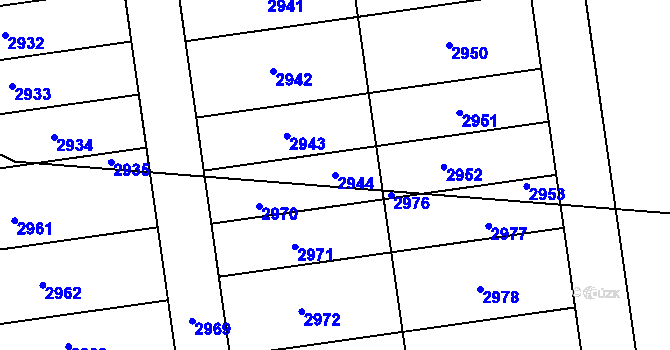 Parcela st. 2944 v KÚ Valcha, Katastrální mapa